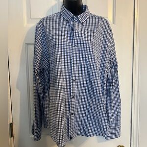 UNTUCKit Blue and White Plaid Shirt
